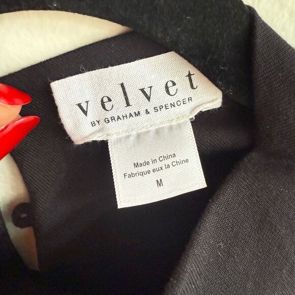 Velvet by Graham & Spencer Black Mock Neck Midi Dress, Anthropologie 100% Cotton - Picture 6 of 12